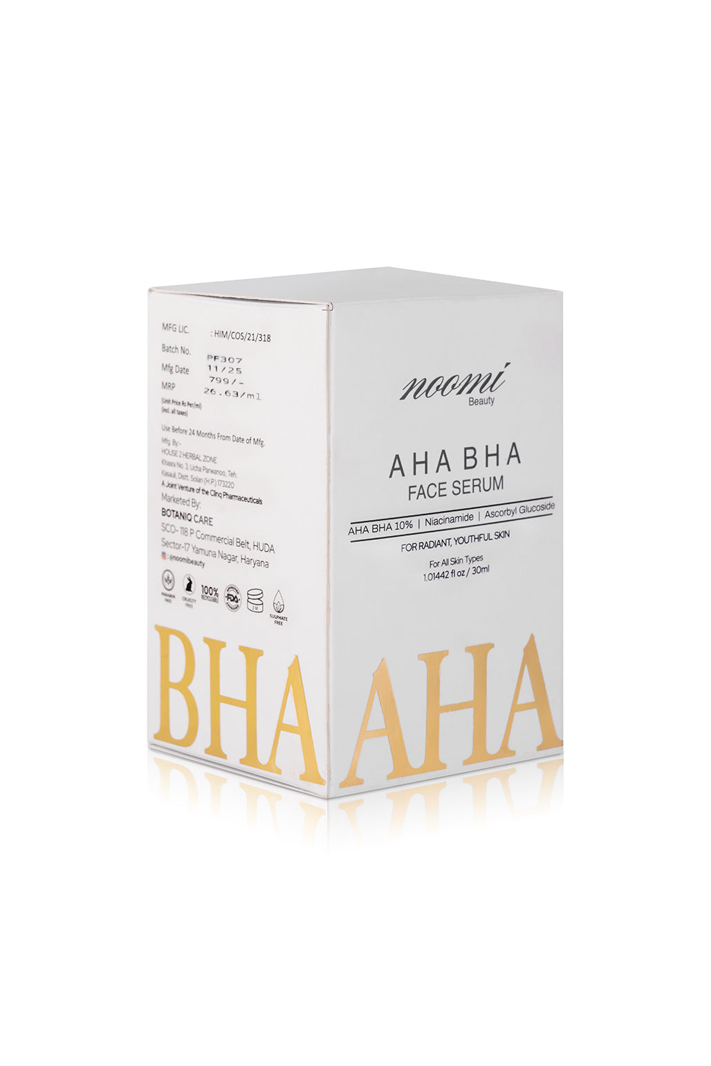 AHA BHA Face Serum (10%) With Niacinamide & Ascorbyl Glucoside